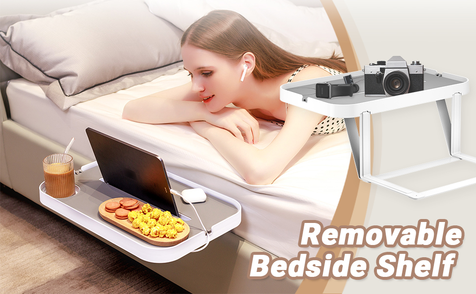 KIWIFOTOS Bedside Shelf for Bed Bedside Storage Rack