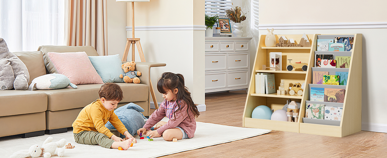 Kids Bookshelf and Toy Storage
