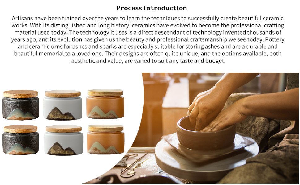 NS Online Small urns Set of 6 Ceramic Decorative Keepsake