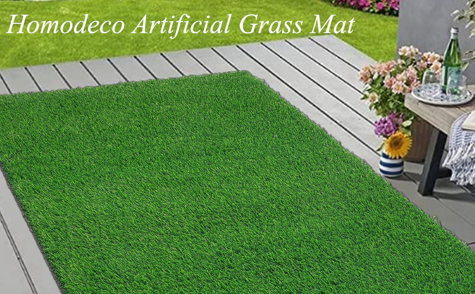 Homodeco Artificial Grass Turf Area Rug 90 * 150cm, Premium Synthetic