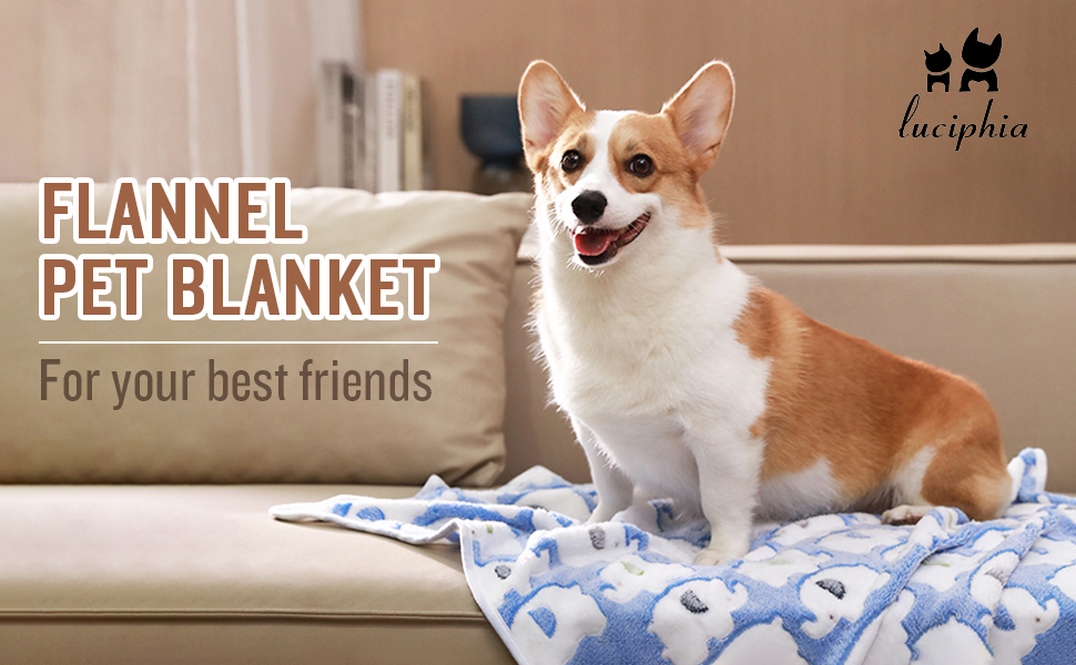 1 Pack 3 Blankets Super Soft Fluffy Premium Cute Elephant Pattern Pet Blanket