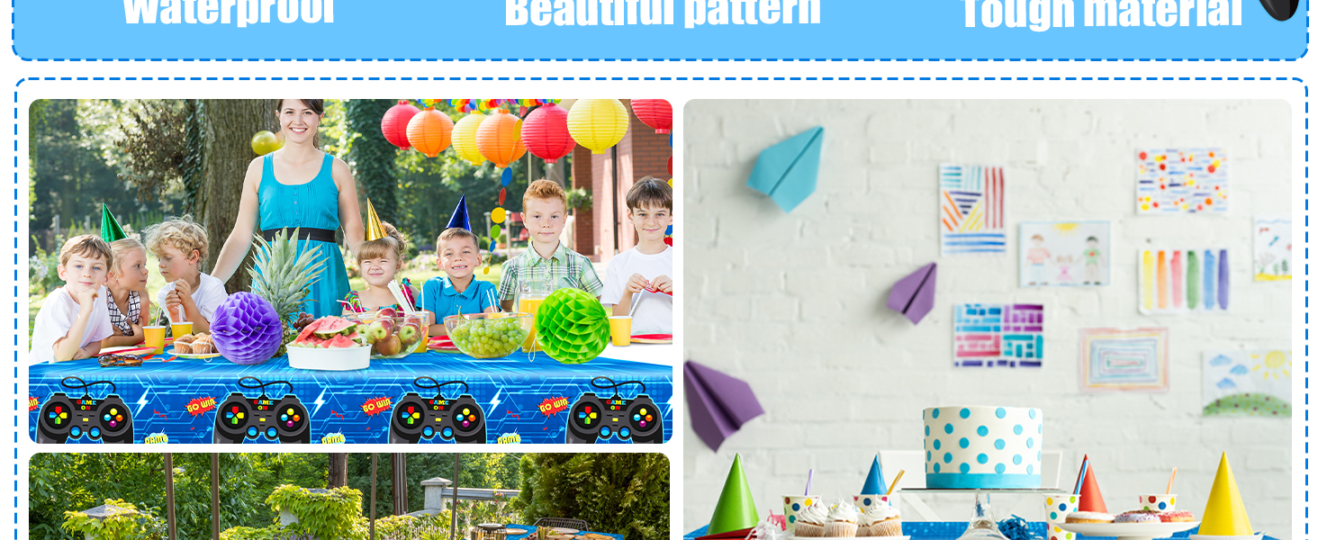 gisgfim 3pcs Video Game Party Tablecloths
