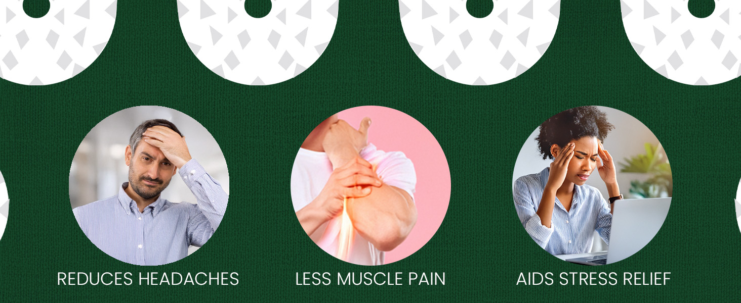 The pressure of the stimulation points against your body helps promote the release of endorphins