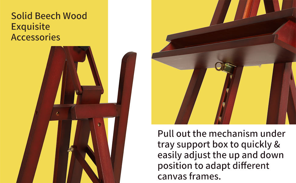 MEEDEN Walnut Large Painters Easel Adjustable Solid Beech Wood Artist Easel, Studio