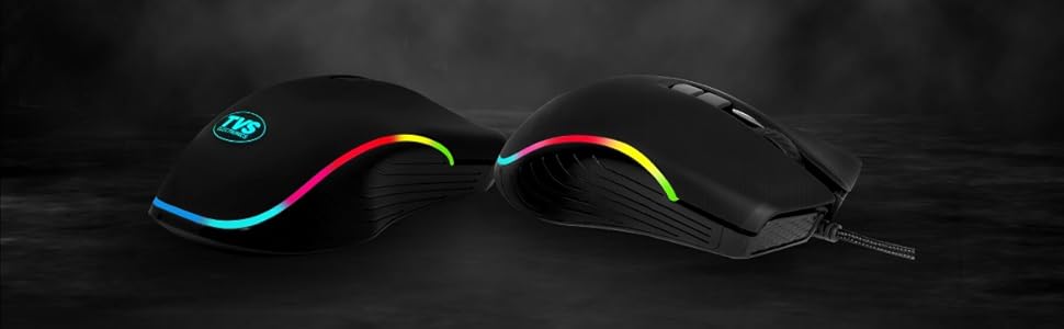 TVS Electronics Champ PIXL Wired Gaming Mouse with Running RGB LEDs, 5 Million Durable Clicks