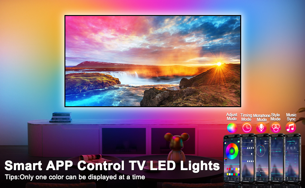 MORIACC LED Lights for TV 4M, USB LED Strip Lights for TV LED Lights ...