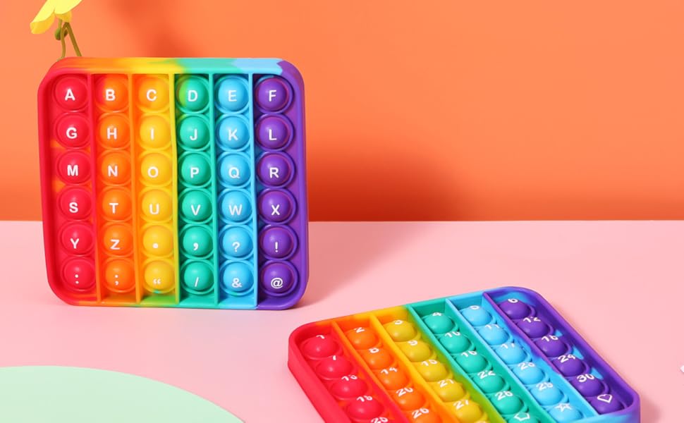 BULINGNA Alphabet Pop Fidget Toys Square ABC Letters Pop