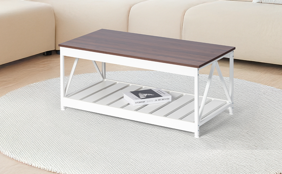 White coffee table for living room