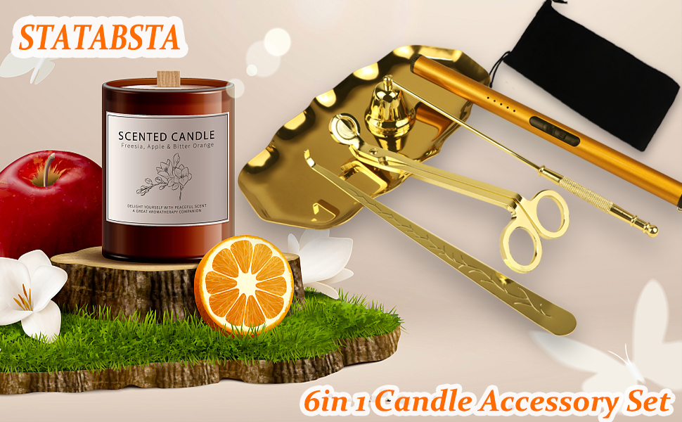5IN1 Candle Accessory Kits,Candle Snuffer,Candle Wick