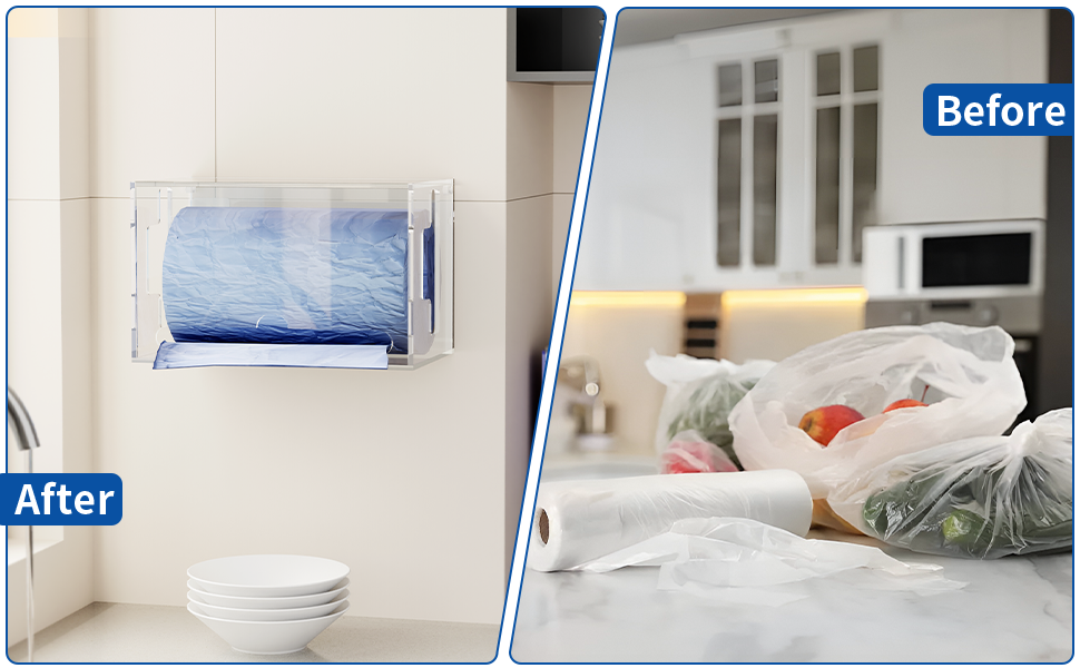 HAIDAIYA Trash Grocery Bag Dispenser Roll Holder, Thicken