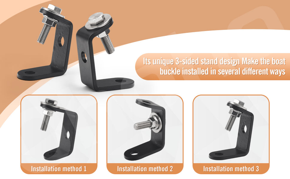 Boat Trailer 3Sided Bracket for BoatBuckle, Universal Mounting Bracket Kit for use