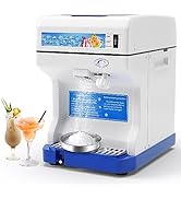 COSTWAY Electric Shaved Ice Machine, 264 Lbs/H Countertop Snow Cone Maker with Adjustable Ice Fin...