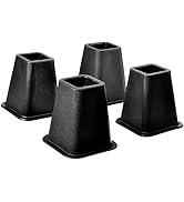 Home-it 5 to 6-inch SUPER QUALITY Black bed risers, helps you storage under the bed 4-pack (Black)