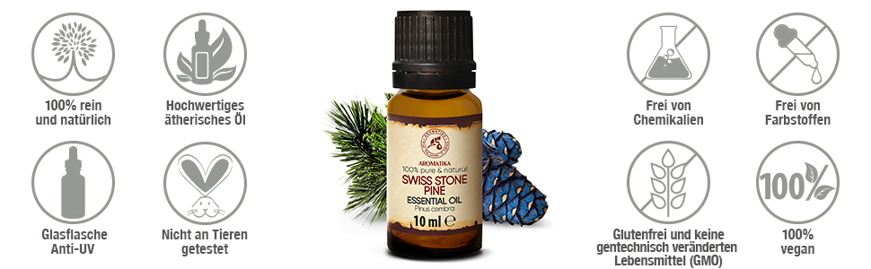 100% Naturreines Bio Zirbenöl 50ml Reines Aetherische Oele Zirbelkiefer Aroma Diffuser Oel Zirbe