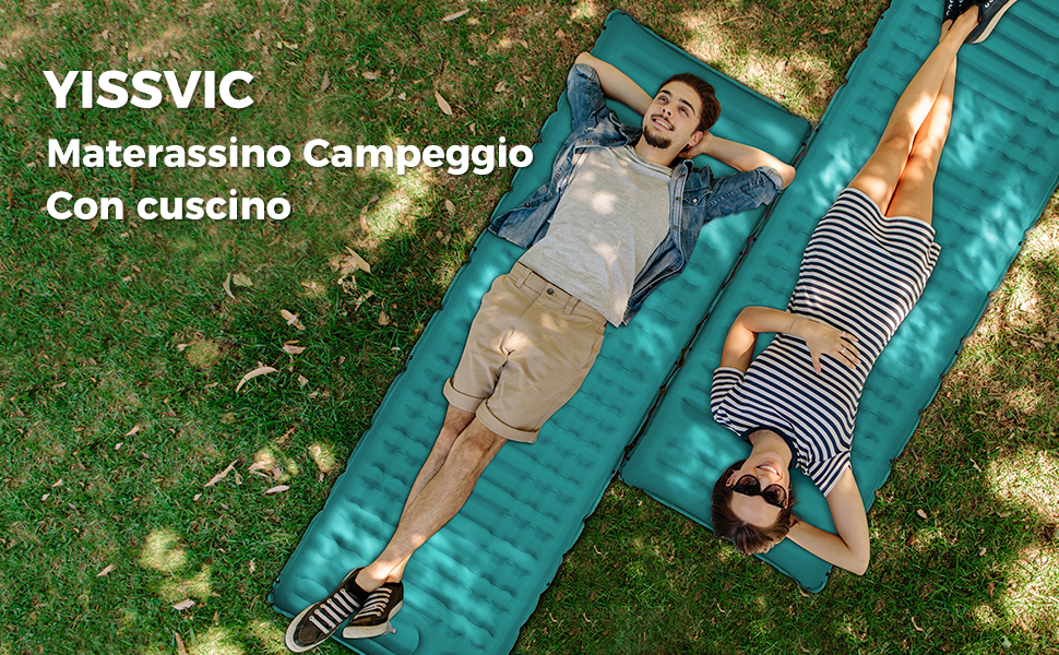 Materassino Gonfiabile Autogonfiabile YISSVIC - Per Campeggio E Spiaggia 203x65cm