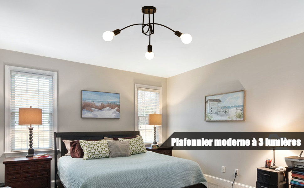 Plafoniera Moderna, Plafoniere In Ferro Vintage E27, Lampadario Led 3 Luci Per Cucina, Ristorante, Soggiorno 19 plafoniera