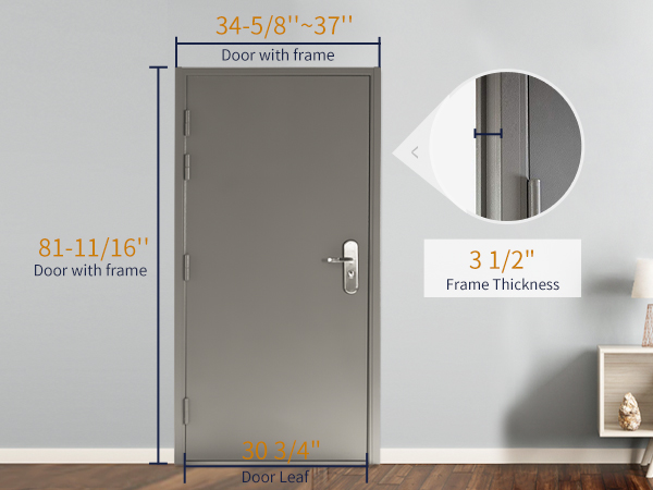 VIZ-PRO Quick Mount Steel Security Door with Frame and