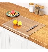 LANGBOHOS Glass Cutting board for Kitchen with Lip，Clear Cutting board for Countertop Protector，N...