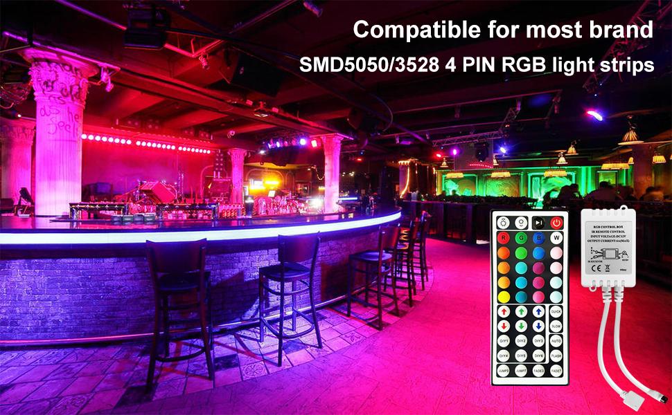 ZABY LED Lights Remote Control, 44 Keys Wireless IR Remote LED