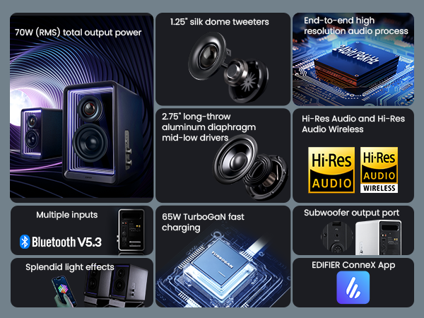 Edifier QR65 Bluetooth5.3 ブラック Edifier QR65 Bluetooth Studio Control Stereo Active Monitor