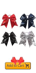 4 pcs Glitter Cheer bow