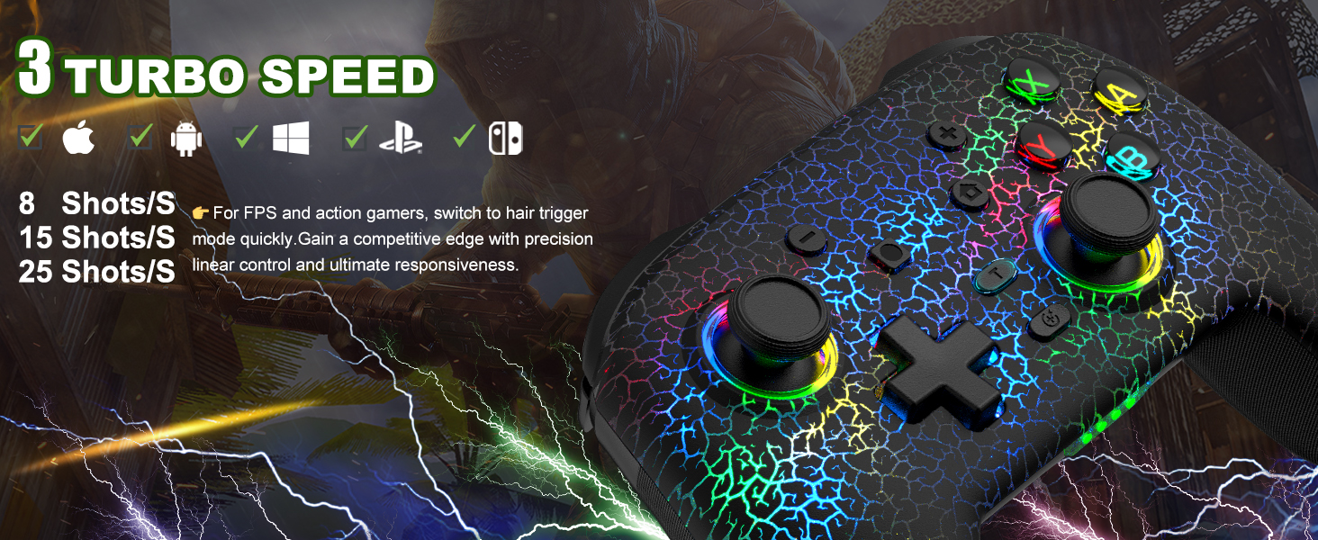 Joso Game Controller for PC/iPad/iPhone/Android, Wireless Gamepad for