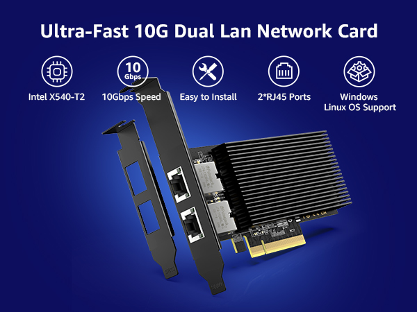 3枚セット　Intel X540-T2 10Gb Ethernet Amazon.com: ipolex 10Gb Network Card Intel X540-T2 PCIE NIC