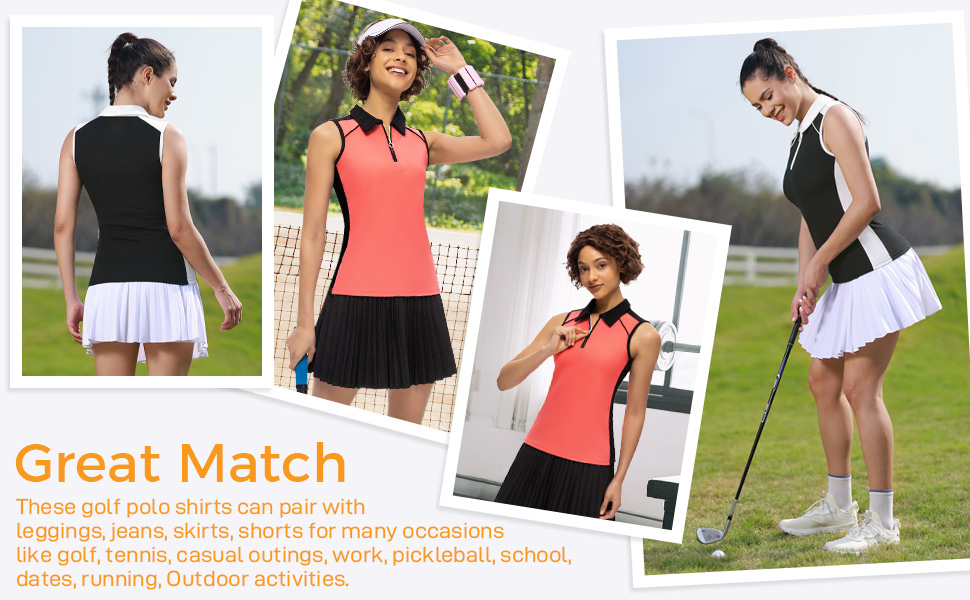 SLEEVELESS POLO FOR WOEMN