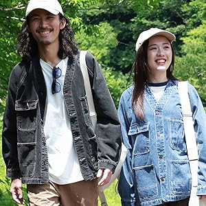 新品　クリフメイヤー　ノーカラーデニムジャケット Amazon | [クリフメイヤー] デニム ノーカラー カバーオール