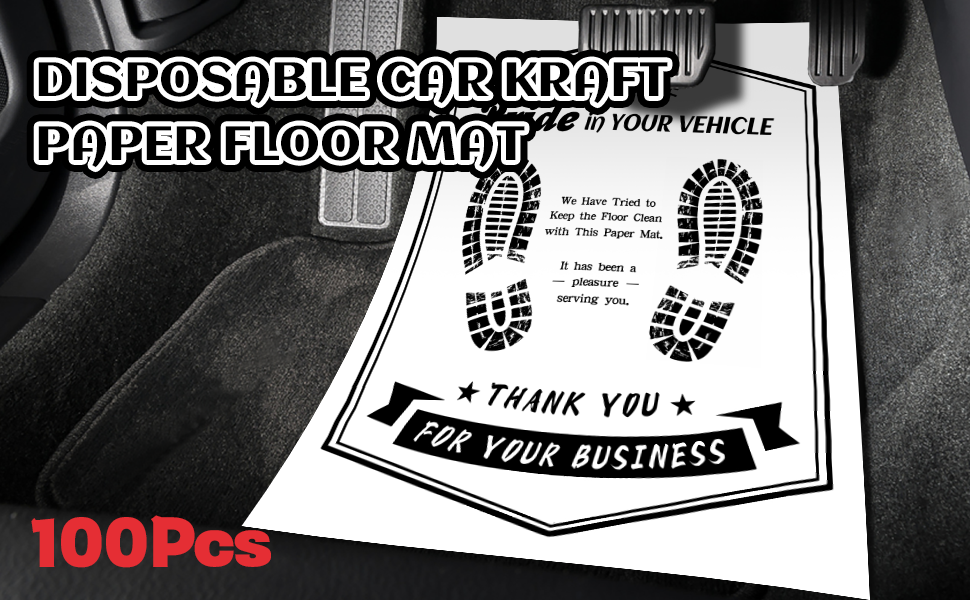 Amazon.com: 100 Pcs Disposable Paper Floor Mats for Cars: Kraft Paper - Paper Floor Mats With Company Logo