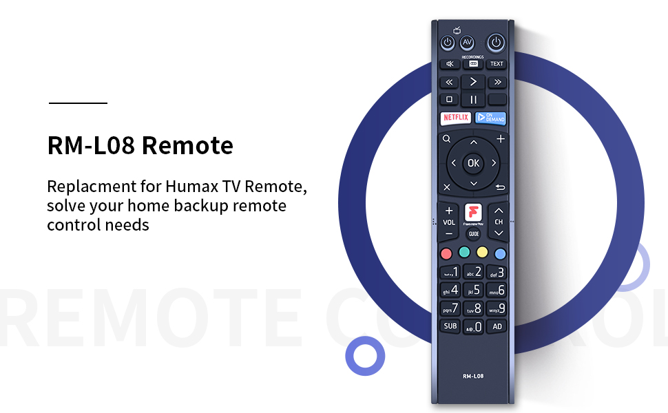 RML08 Replacement Remote Control for Humax Freeview Play HD TV DVD