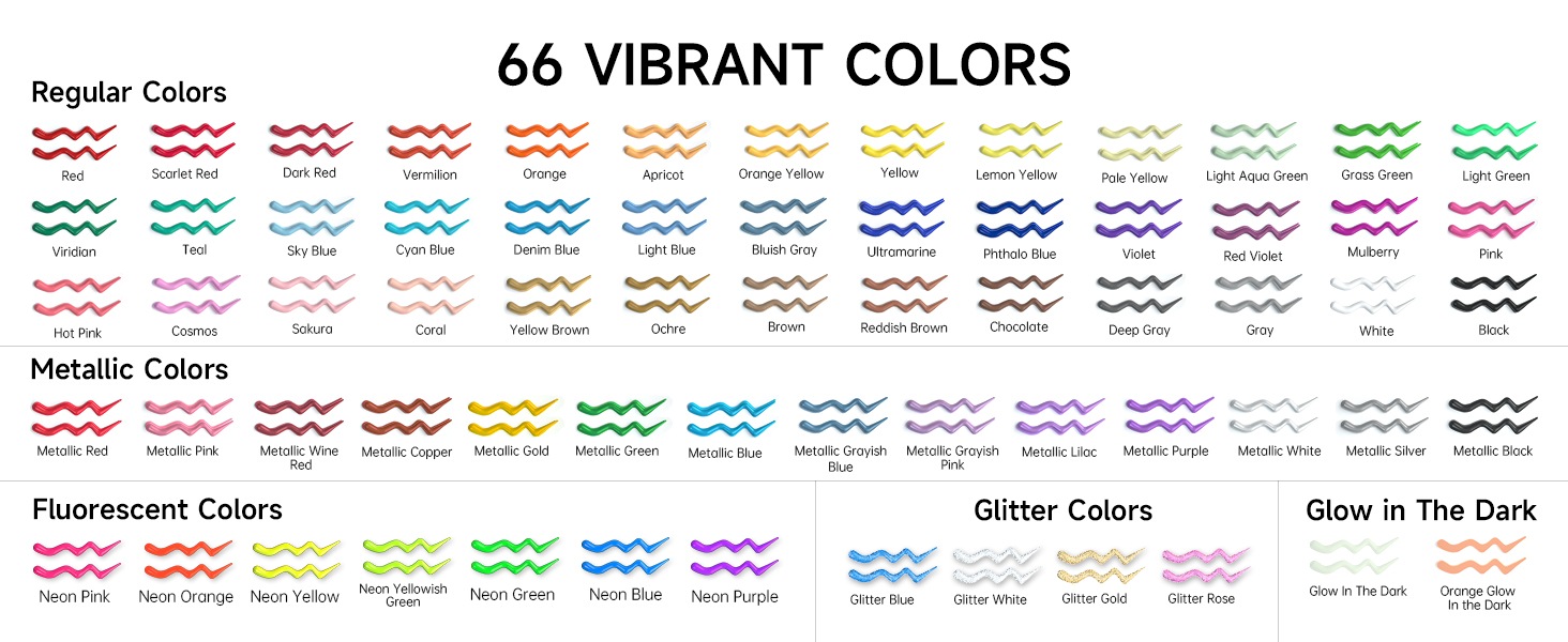 66 Colors Fabric Paint, Shuttle Art 3D F... 20 2