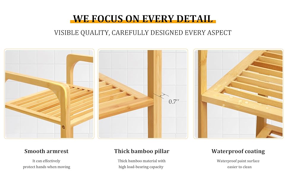 Bamboo Bathroom Rack Shelf