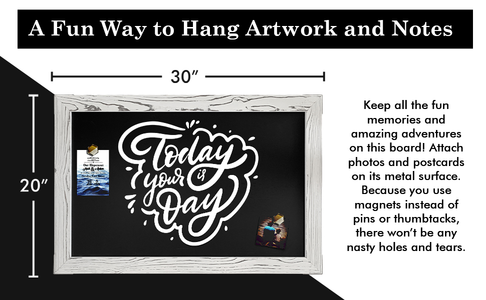 wood framed chalk board, kitchen chalkboard, magnet board with frame, sign