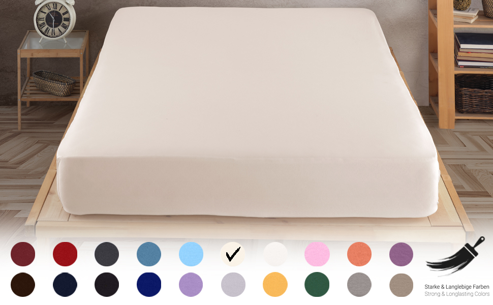 Jersey Fitted Sheet beige Colour