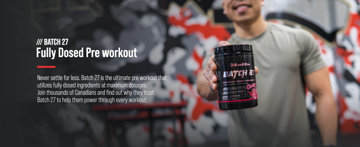 expect strength, focus, energy, and pumps from batch 27 pre workout