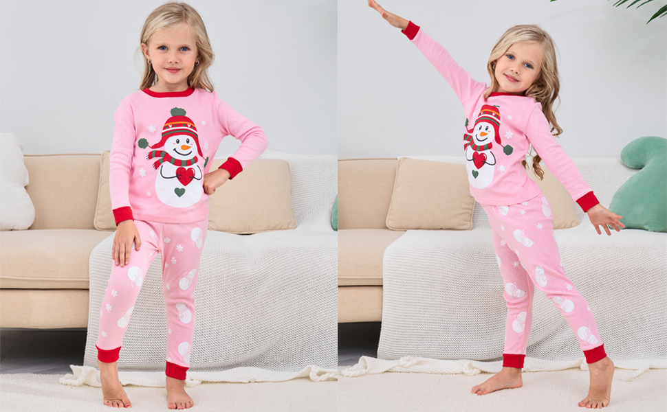 girls snowman pajamas