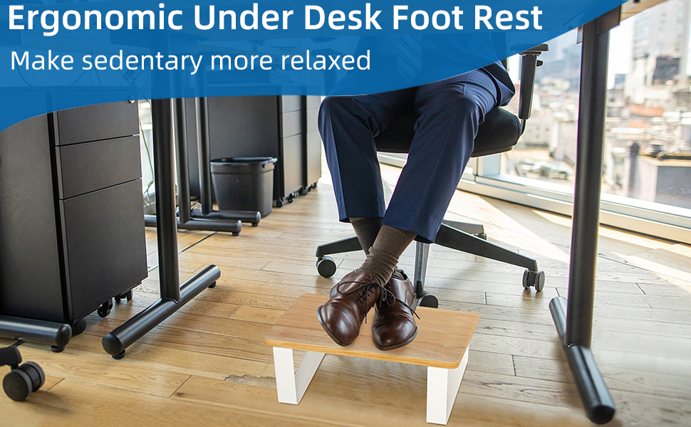 Foot Rest for Under Desk, New Upgrade Wooden with Metal