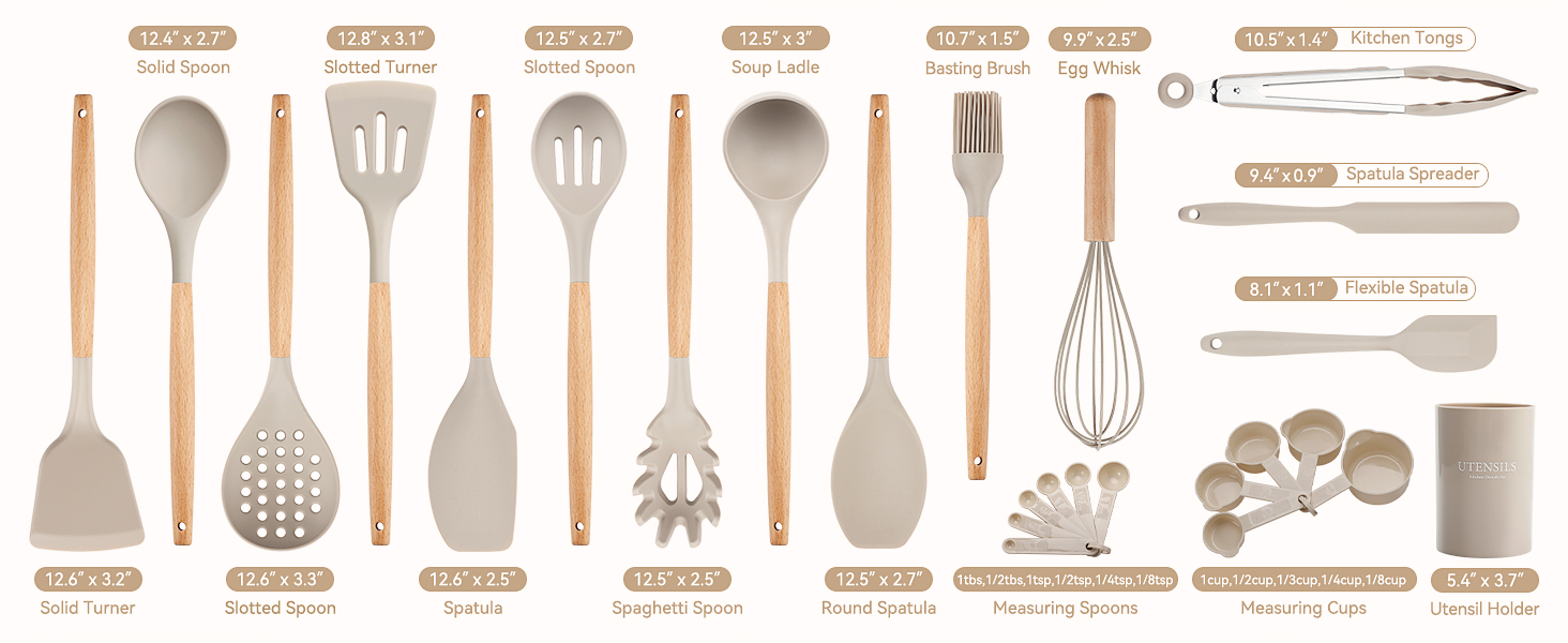 26 silicone cooking utensils set