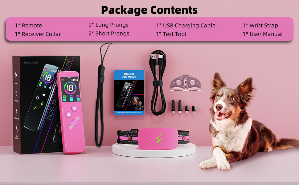 Runlane Dog Shock Collar, Adjustable 010 Level Tone (Up to