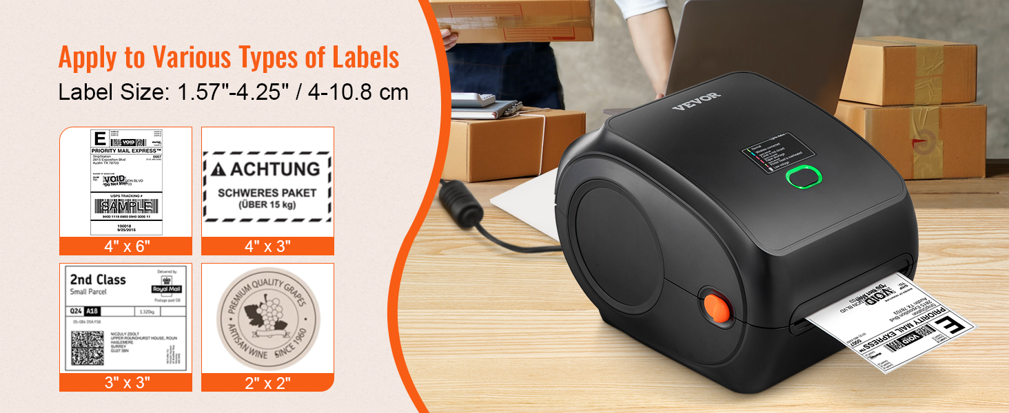 VEVOR Direct Bluetooth Thermal Label Printer HD(300DPI