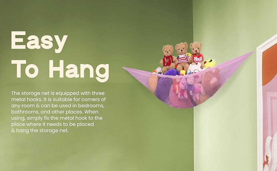 JAMES Large Toy Hammock With Net & Durable Hooks Ideal For Childs