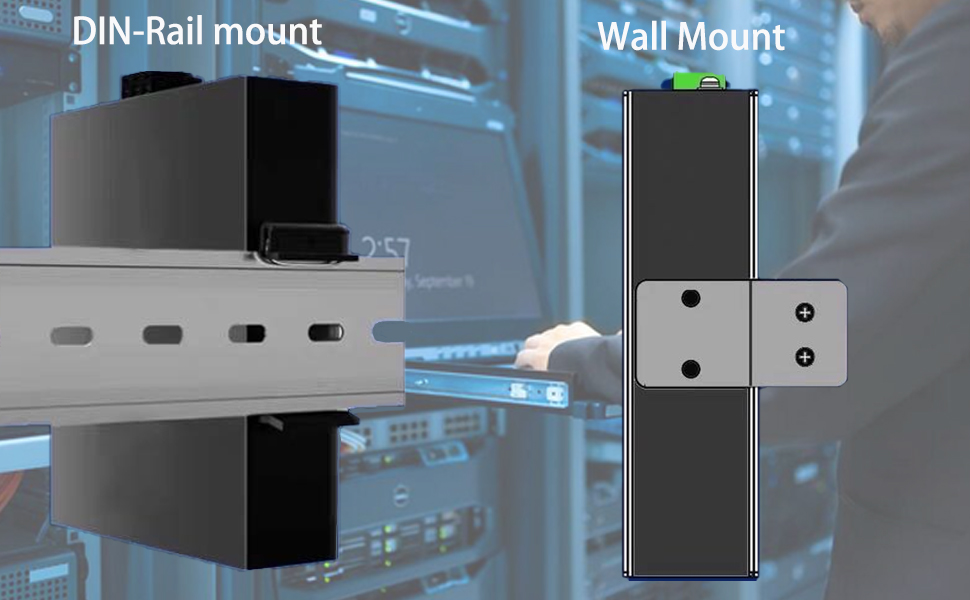 Wall mounting Switch Ethernet Industrial Fiber Switch