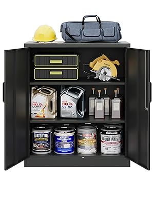 Amazon.com: MIIIKO Metal Storage Cabinet with Locking Doors