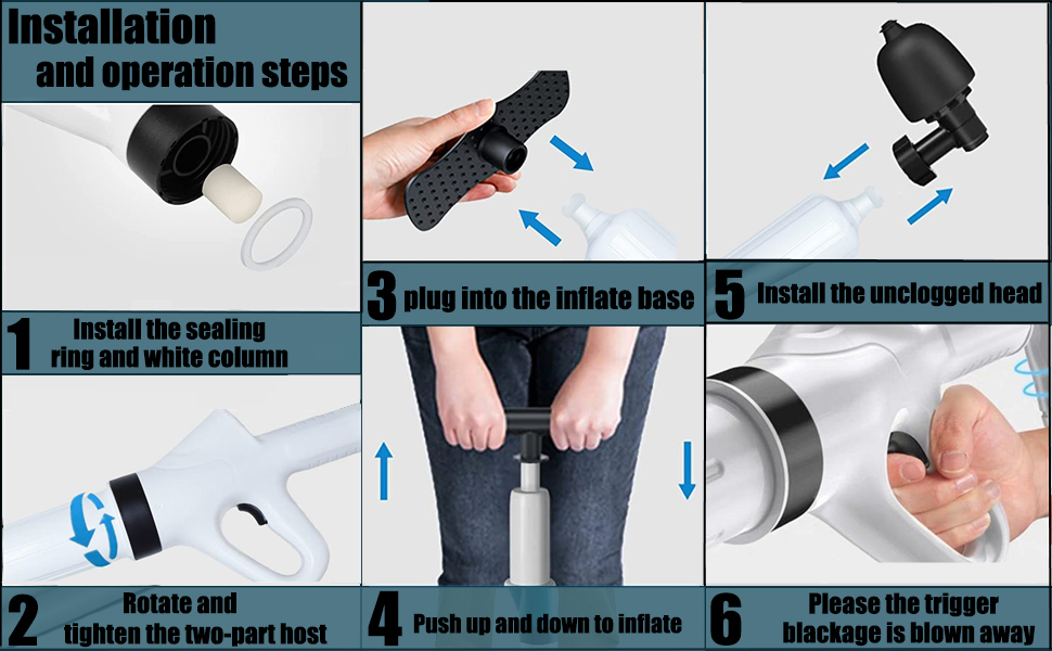 NewFree Toilet Plunger,High Pressure Plunger Kit,Air Clog Remover,Air