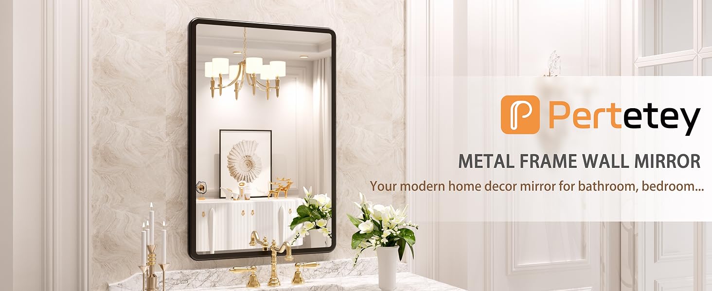 black frame bathroom mirror