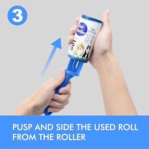 Push up and side the used roll from roller