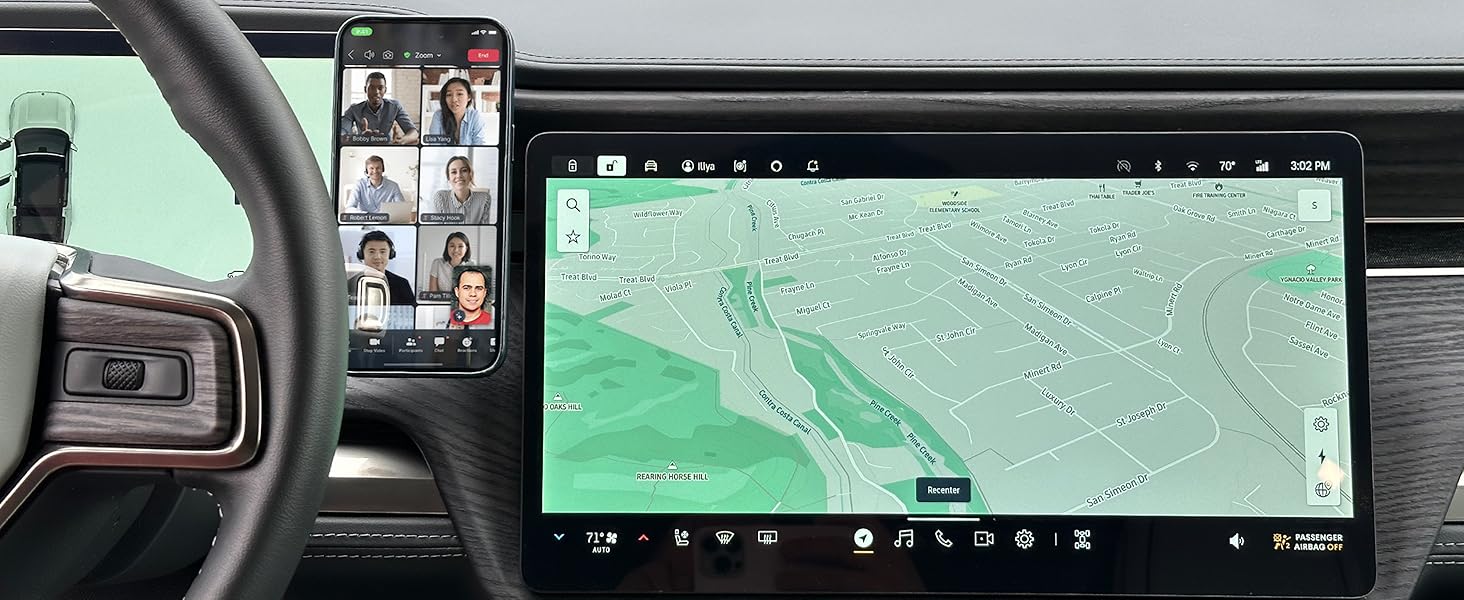 Zoom and FaceTime with dash mount for cyber truck