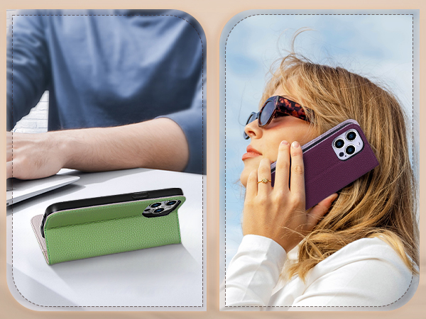 Amazon.co.jp: VISOUL iphone14 Pro ケース 手帳型 本革 レザー