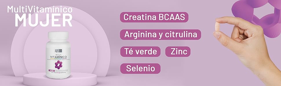 Multivitaminico hombre, creatina, selenio, te verde, energía, vitalidad, vida saludable, mujer